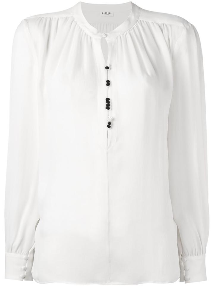 Masscob Relaxed Fit Blouse, Women's, Size: Medium, White, Silk