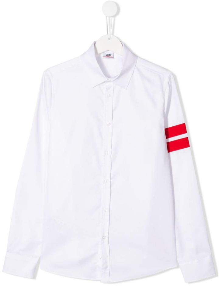 Gcds Kids Button Front Shirt - White
