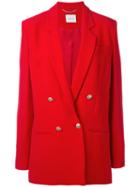 Magda Butrym - Double-breasted Blazer - Women - Silk/acetate/viscose - 38, Red, Silk/acetate/viscose