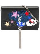 Saint Laurent Classic Kate Monogram Love Tassel Chain Wallet, Women's, Black, Leather/brass