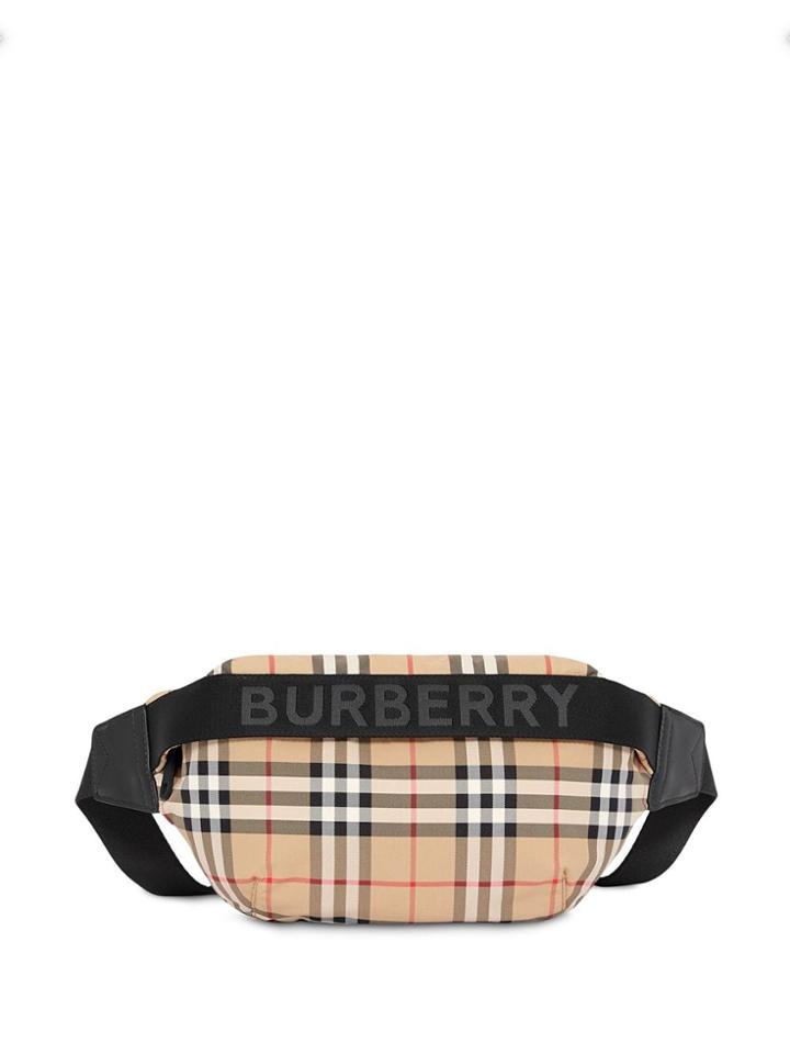 Burberry Medium Vintage Check And Icon Stripe Bum Bag - Neutrals