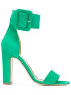 Paris Texas Buckled Ankle Strap Sandals - Green