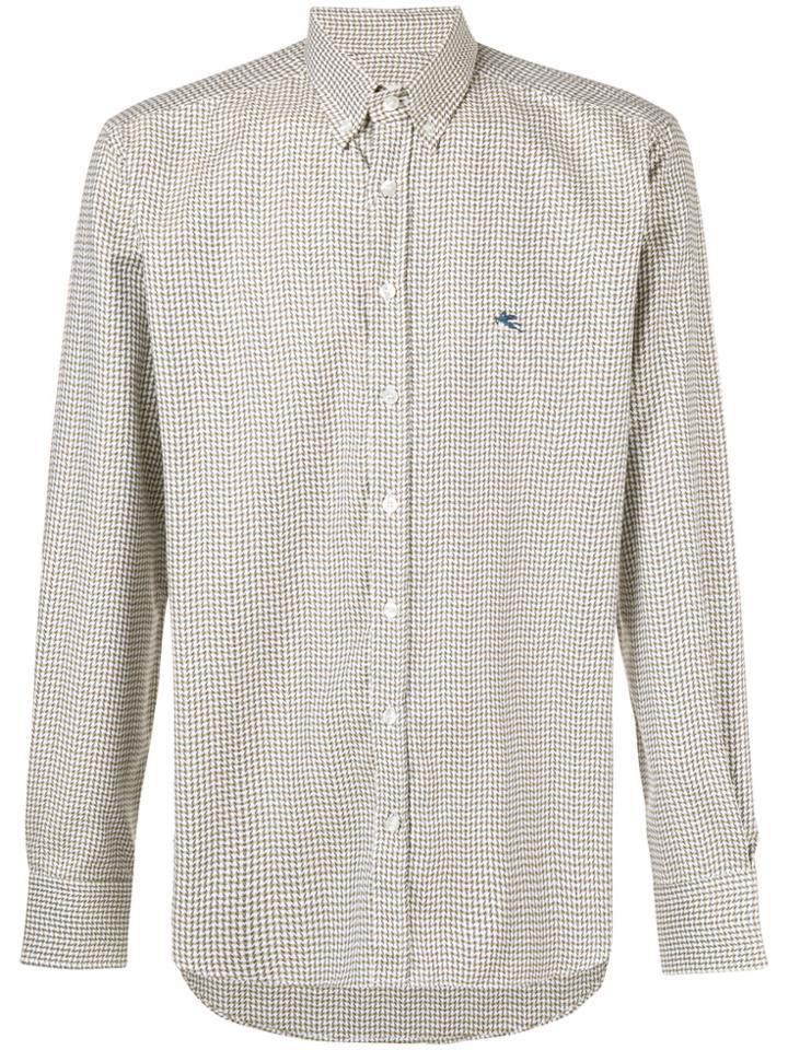 Etro Houndstooth Print Shirt - Nude & Neutrals