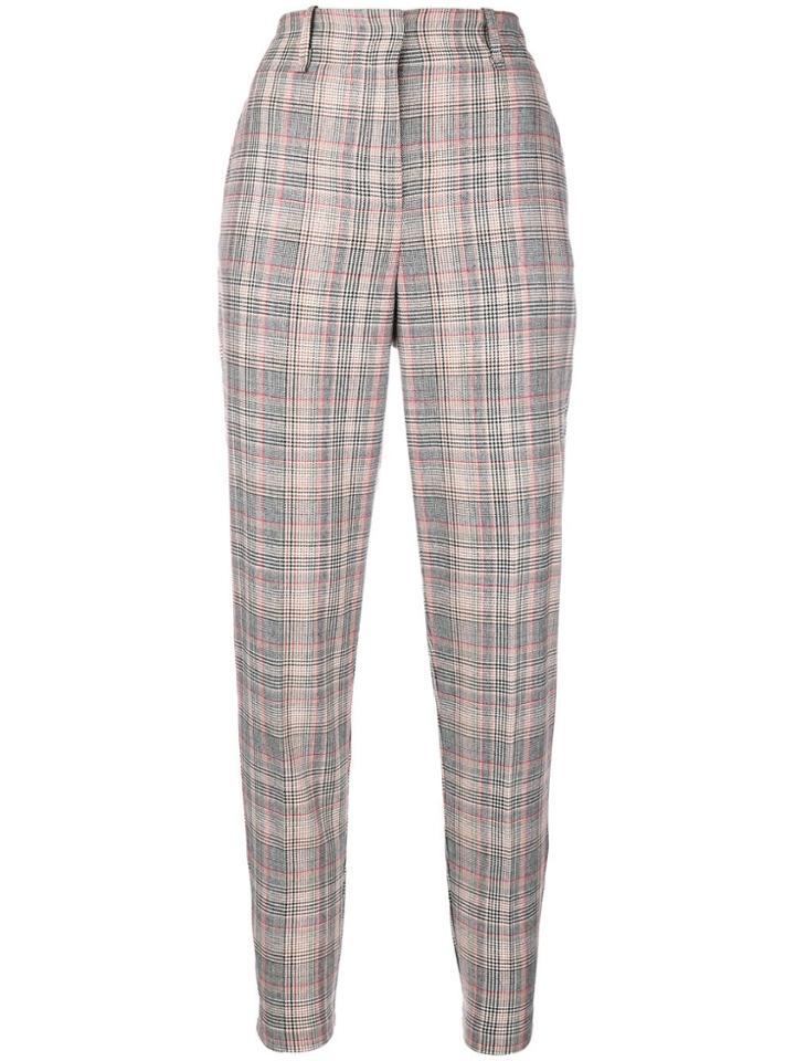 Pinko Plaid Tapered Trousers - Nude & Neutrals