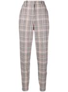 Pinko Plaid Tapered Trousers - Nude & Neutrals