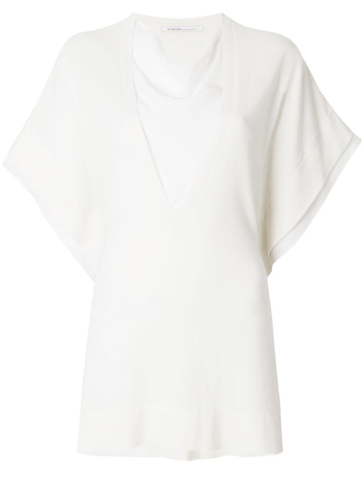 Agnona Layered Relaxed Top - Nude & Neutrals