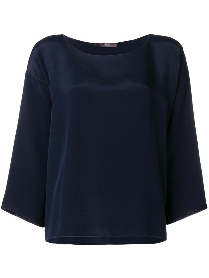 Max Mara Cropped Sleeve Blouse - Blue