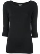 Majestic Filatures Three-quarters Sleeve T-shirt, Women's, Size: Iv, Black, Viscose/spandex/elastane