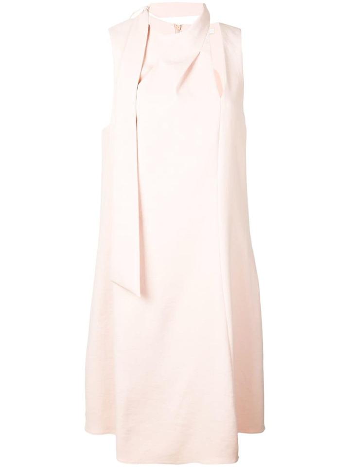 Tibi Pleat Neck Shift Dress - Pink