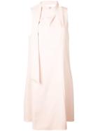 Tibi Pleat Neck Shift Dress - Pink