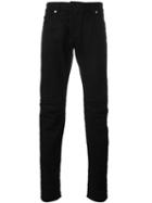 Pierre Balmain Panelled Slim-fit Jeans, Men's, Size: 32, Black, Cotton/spandex/elastane