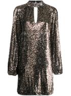 Milly Sequinned Leopard Print Dress - Brown