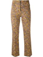 Philosophy Di Lorenzo Serafini - Floral Print Cropped Trousers - Women - Cotton/other Fibers - 44, Yellow/orange, Cotton/other Fibers