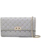 Valentino Leather Rockstuds Clutch - Blue