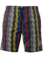 Fendi Print Swim Shorts, Men's, Size: 48, Black, Polyester