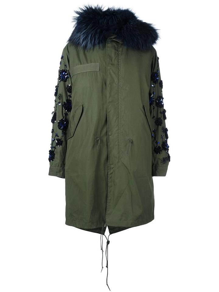 Night Market Floral Embellished Parka Coat