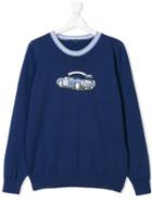 Aston Martin Kids Teen Logo Print Knitted Jumper - Blue