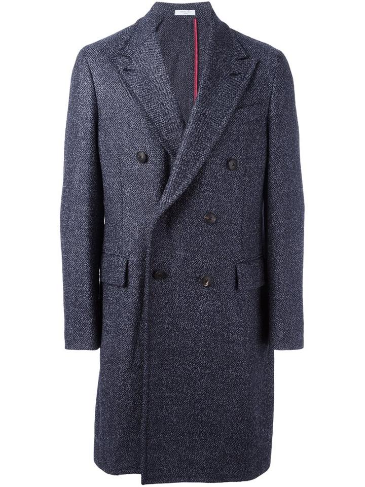Boglioli - Double Breasted Coat - Men - Acrylic/polyamide/polyester/virgin Wool - 52, Blue, Acrylic/polyamide/polyester/virgin Wool