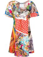 Moschino Patterned Short Sleeve Dress - Red