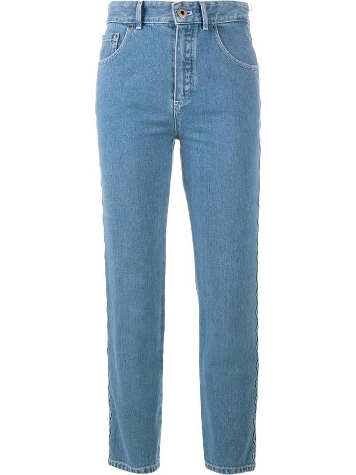 Chloé Scalloped Jeans, Women's, Size: 36, Blue, Cotton/polyester
