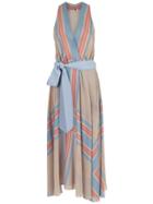 Giuliana Romanno Printed Silk Dress - Blue