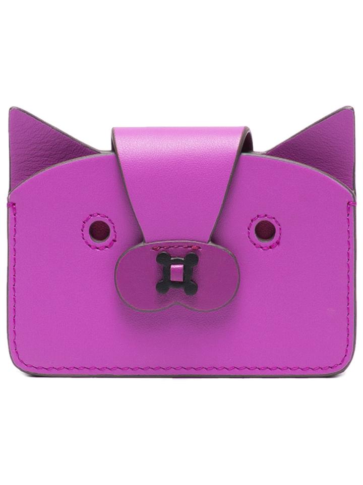 Anya Hindmarch Purple Leather Fox Multi Card Case - Pink & Purple