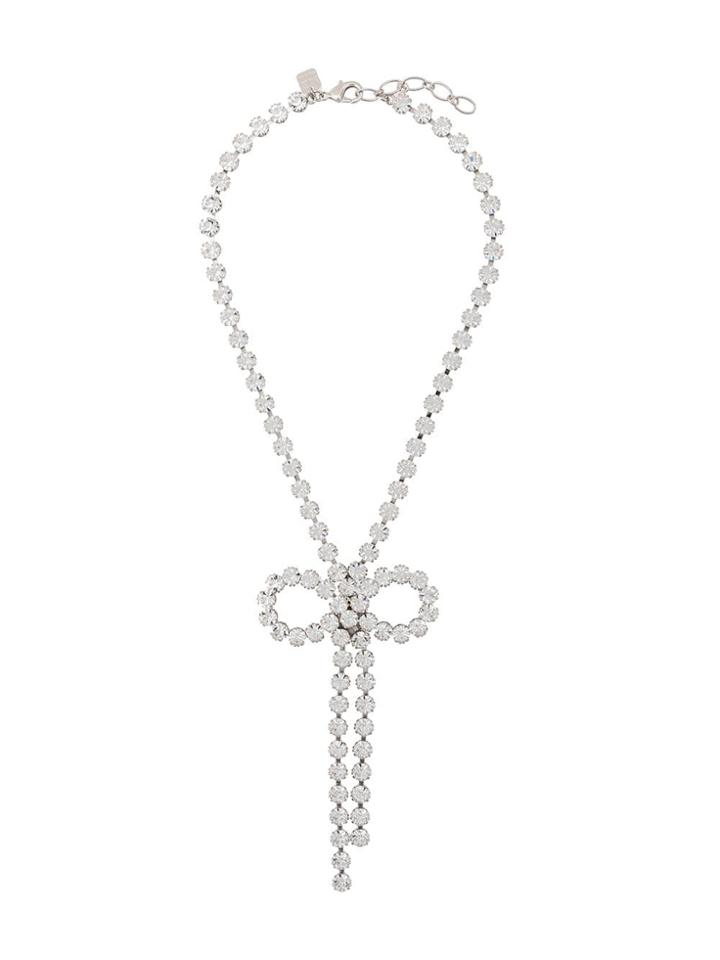 Ca & Lou Embellished Bow Necklace - Silver