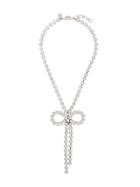 Ca & Lou Embellished Bow Necklace - Silver