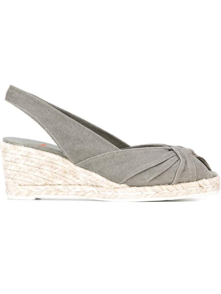 Castañer Dayana Wedge Espadrilles, Women's, Size: 40, Grey, Cotton/raffia/rubber