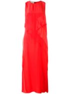 Cédric Charlier - Side Slit Shift Dress - Women - Rayon - 42, Red, Rayon