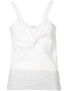 Tome V-neck Fitted Tank Top - White