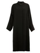Ilaria Nistri Concealed Fastening Mid Coat, Women's, Size: 42, Black, Spandex/elastane/viscose/virgin Wool