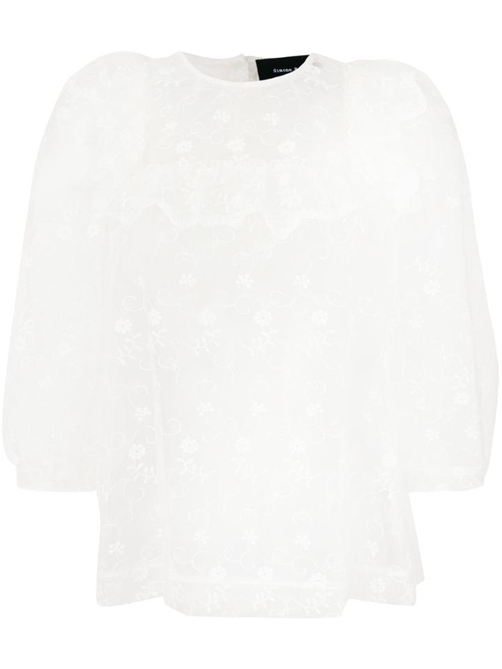 Simone Rocha Floral Lace Blouse - White