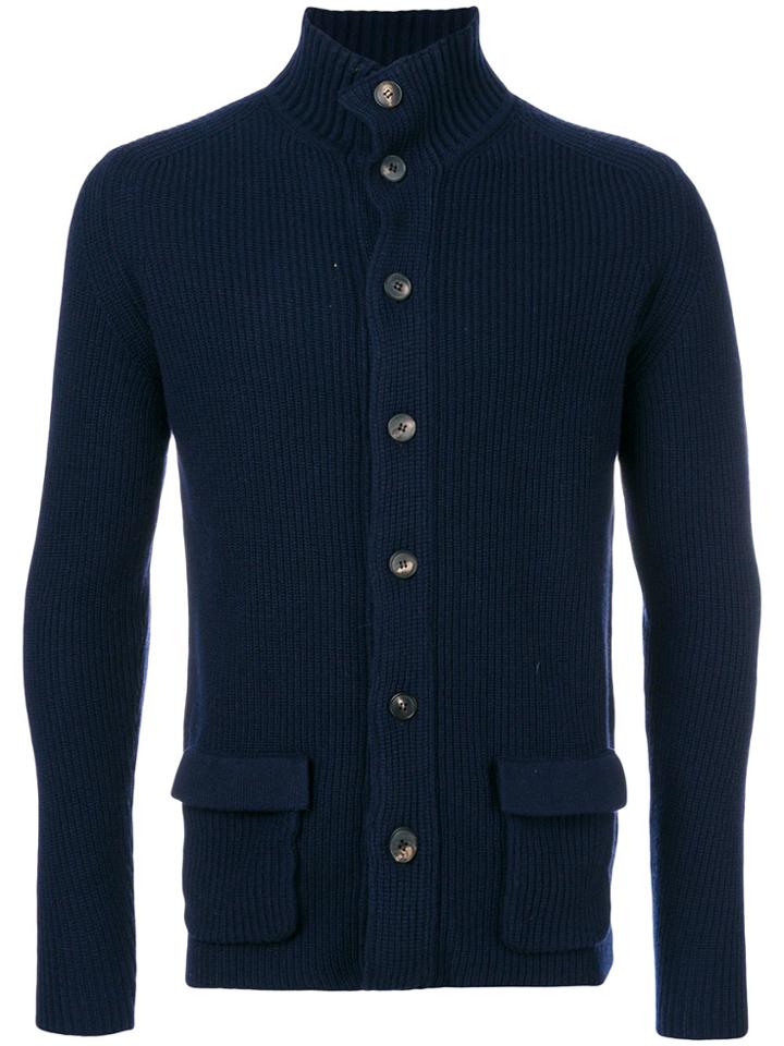 Dell'oglio Front Pocket Cardigan - Blue