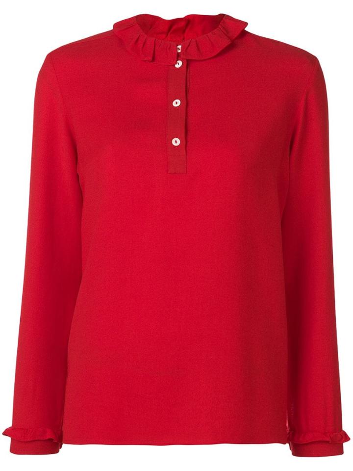 A.p.c. Ruffle Trim Blouse - Red