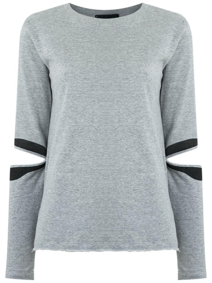 Andrea Bogosian - Cut Out Details Sweatshirt - Women - Cotton/polyester - G, Grey, Cotton/polyester