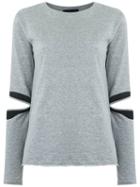 Andrea Bogosian - Cut Out Details Sweatshirt - Women - Cotton/polyester - G, Grey, Cotton/polyester