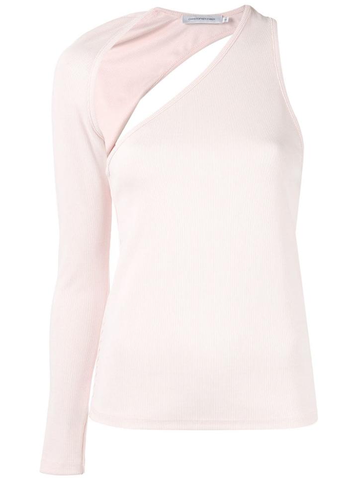 Christopher Esber One-shoulder Ribbed Top - Pink