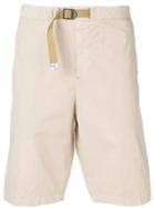 White Sand Belted Straight-leg Shorts - Neutrals
