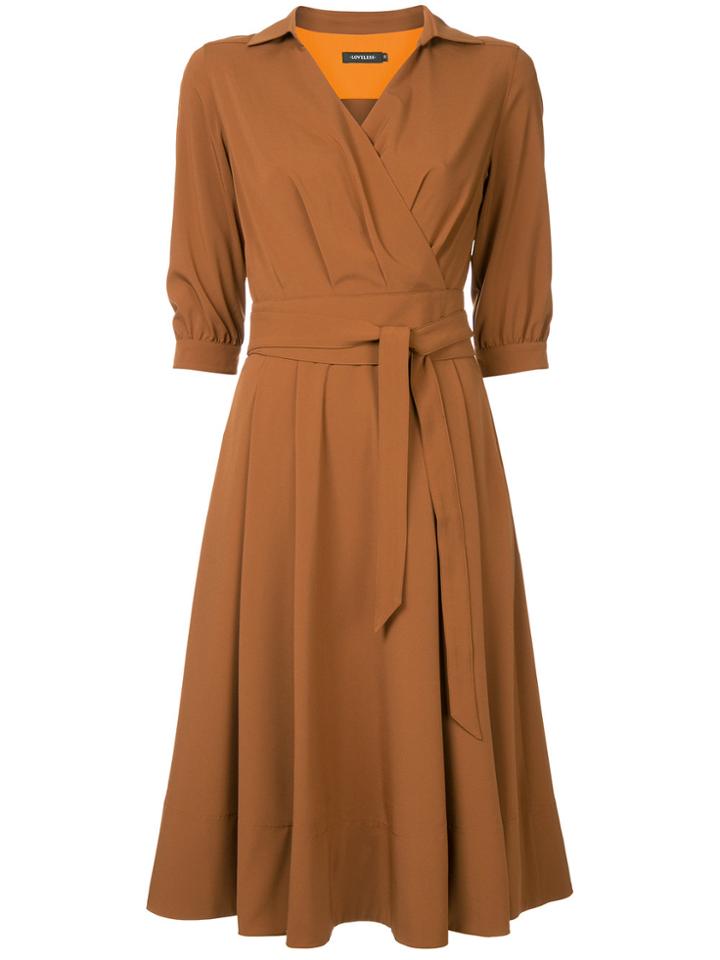 Loveless Tie-waist Shirt Dress - Brown