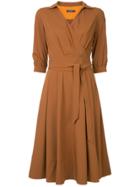 Loveless Tie-waist Shirt Dress - Brown