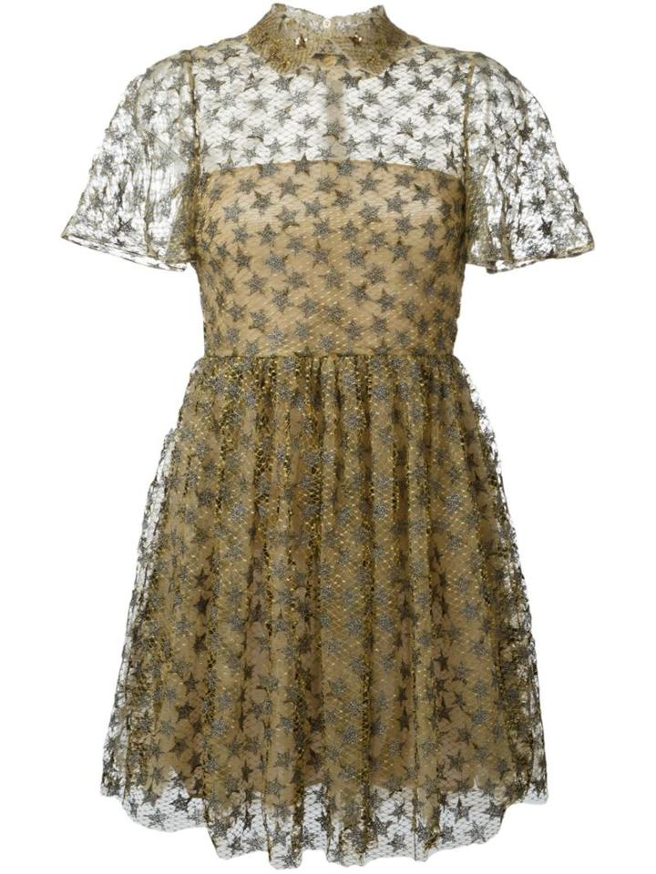 Valentino Star Embroidered Veletta Dress