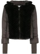Max & Moi Padded Fur Coat - Brown