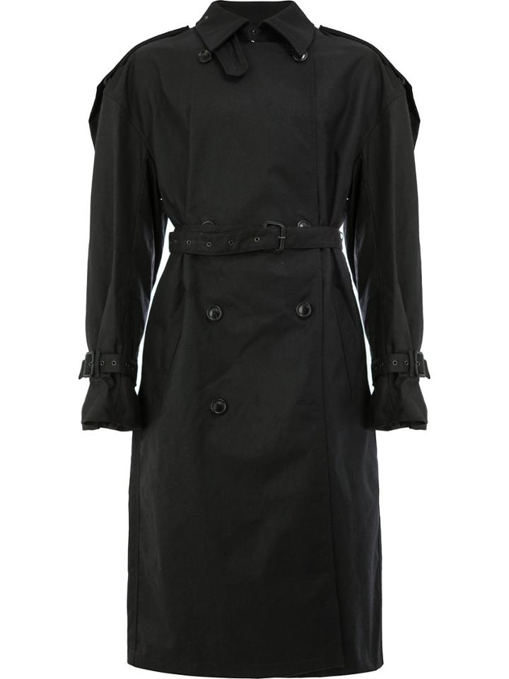 Y / Project Button Up Trench Coat - Black