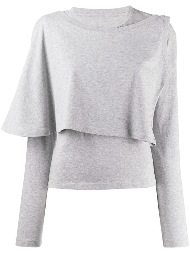 Mm6 Maison Margiela Long Sleeved Knitted Top - Grey