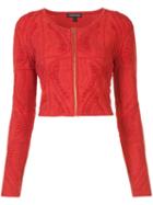 Sophie Theallet - Cropped Zip Jacket - Women - Silk/polyamide/polyester - Xs, Yellow/orange, Silk/polyamide/polyester