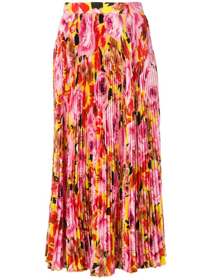 Msgm Micro-pleated Midi Skirt - Pink