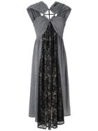 À La Garçonne Houndstooth Lace Panelled Dress - Black