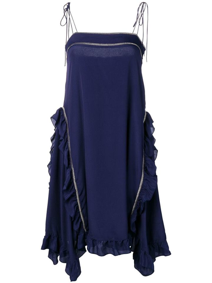 See By Chloé Frill Trim Cami Dress - Blue