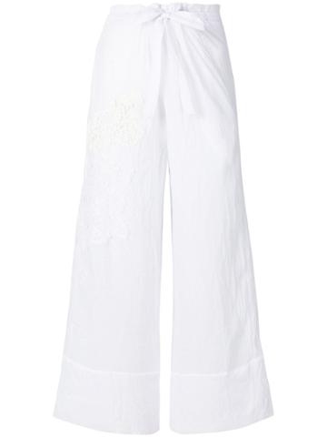 Lila. Eugenie Cropped Loose-fitting Trousers - White